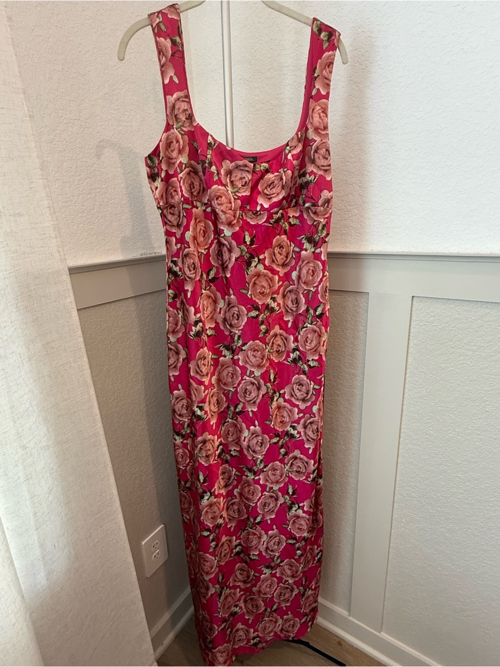 wild fable Pink Rose-Print Sleeveless Maxi Dress